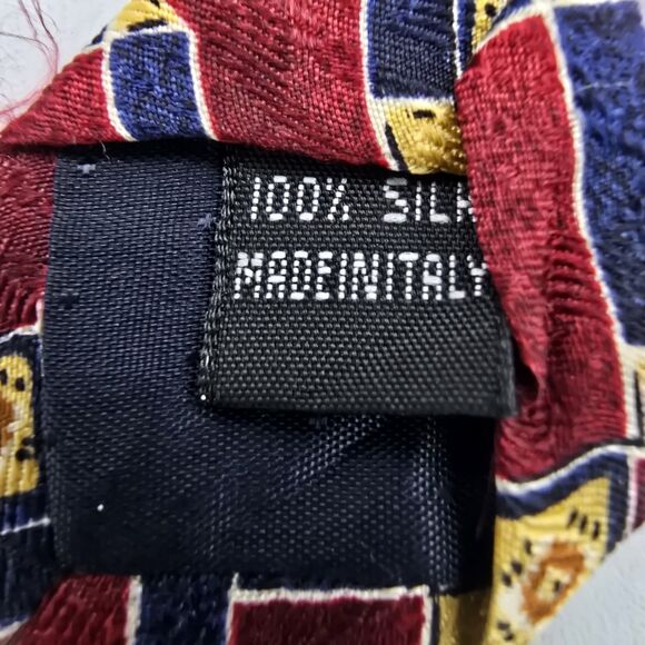 Vintage Smith Forester Red Yellow Blue 100% Silk Men’s NeckTie 58 X 4 Inches - Picture 5 of 6
